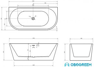 Ванна Abber AB9216-1.7B 170x80