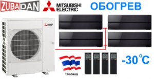 Тепловой насос Mitsubishi Electric MXZ-4E83VAHZ + 4 внутренних блока типа Premium LN (25+25+25+25) (черный оникс)