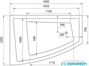 Ванна Aquatek Оракул 180x125