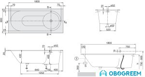Ванна Villeroy & Boch Libra 180x80 UBQ180LIB2V-01