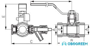 Запорная арматура Ferro Шаровой кран с вентилем 1/2” KPW1