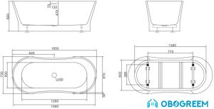 Ванна BelBagno BB406 165x73