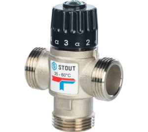 SVM-0020-256025 STOUT Трехходовой смесительный клапан для сиcтем отопления и ГВС 1