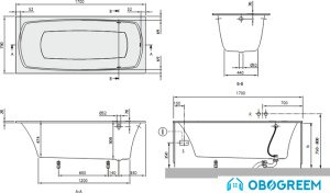 Ванна Villeroy & Boch My Art Solo (BQ170MYA2V) 170x75