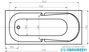 Ванна Aquatek Лея 170x75 без гидромассажа (слив слева)