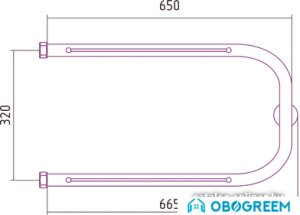 Полотенцесушитель Сунержа П-образный 320х650 +2 полки