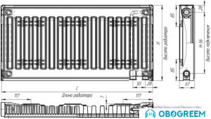 Стальной панельный радиатор Лидея ЛК 11-305 300x500