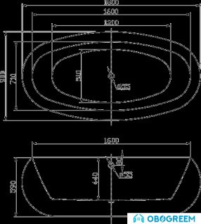 Ванна BelBagno BB18 180x90