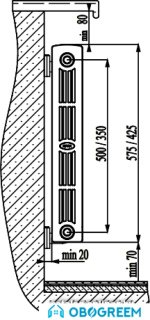 Биметаллический радиатор Rifar SUPReMO 350 (4 секции)