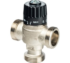 SVM-0025-236525 STOUT Трехходовой смесительный клапан для систем отопления и ГВС 1"  НР   30-65°С KV 2,3