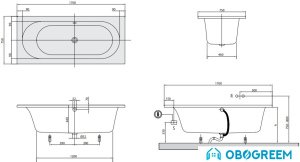 Ванна Villeroy & Boch Loop & Friends Oval Duo 170x75 UBA170LFO2V-01