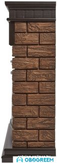 Портал Firelight Bricks Wood 30 (камень темный, шпон венге)