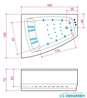 Ванна Balteco Thule S8 180x140