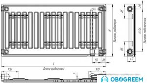 Стальной панельный радиатор Лидея ЛК 10-726 700x2600