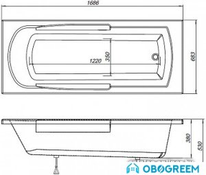 Ванна Aquanet Extra 170x70 (с каркасом и экраном)