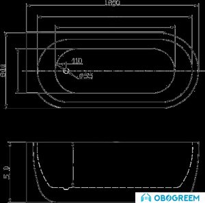 Ванна BelBagno BB11 180x80 L/R