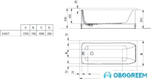 Ванна Ideal Standard Active 170x70 [K181701]