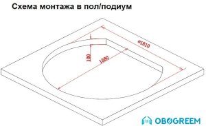 Ванна Gemy G9053 K 185x162