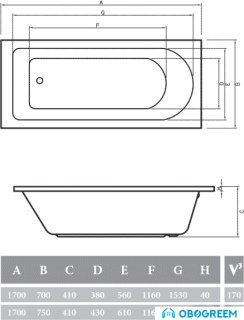 Ванна Alpen Fontana 170x75 (AVB0008)