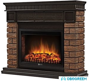 Портал Firelight Bricks Wood 25 (камень темный/шпон венге)