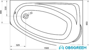 Ванна Kolo Mystery 150x95 R [XWA3750000]