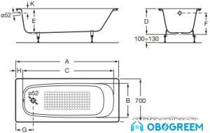 Ванна Roca Continental 150x70 A21291300R
