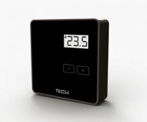 TECH R-8b Беспроводной двухпозиционный комнатный терморегулятор (черный)