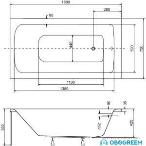 Ванна Besco Talia 160x75