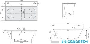 Ванна Villeroy & Boch O.novo 190x90 UBA190CAS2V-01