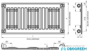 Стальной панельный радиатор Лидея ЛК 10-315 300x1500