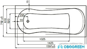 Ванна Jika Floreana 160x75 Relax (без хромотерапии) [2.3574.1.000.672.1]