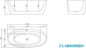 Ванна BelBagno BB404 170x80