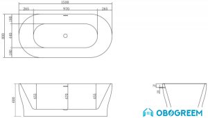 Ванна BelBagno BB405 150x80