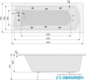 Ванна Poolspa Linea 160 x 70