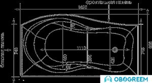 Ванна Aquanet Borneo 170x90 R