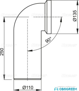 Фитинг Alcaplast Колено для унитаза 90 гр. A90-90