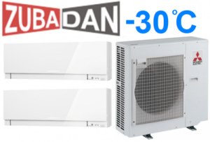 Тепловой насос Mitsubishi Electric MXZ-2E53VAHZ + 2 внутренних блока типа Design EF (25+25) (белый)