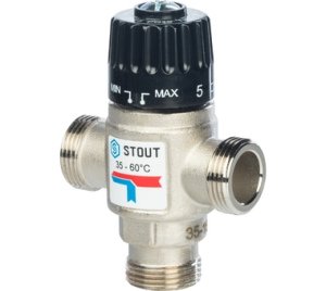 SVM-0020-166020 STOUT Трехходовой смесительный клапан для систем отопления и ГВС 3/4