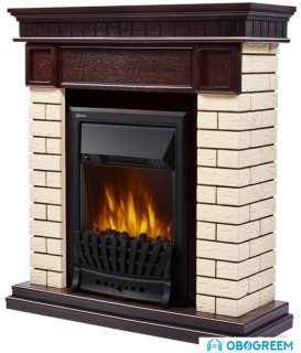 Портал Firelight Bricks Classic (камень бежевый/шпон темный дуб)