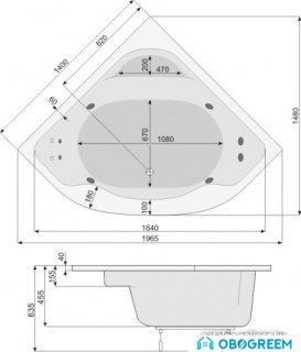 Ванна Poolspa Klio Sym 140 x 140