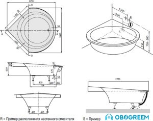 Ванна Villeroy & Boch LuXXus (BQ145LUX3LSV) 145x145