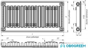 Стальной панельный радиатор Лидея ЛК 11-726 700x2600
