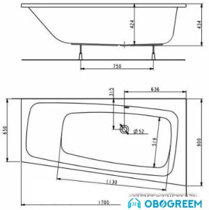 Ванна Kolo Split 170х90 L XWA1671000