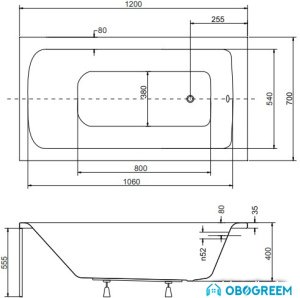 Ванна Besco Talia 120x70