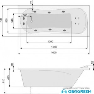 Ванна Poolspa Muza 160 x 70