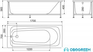 Ванна BelBagno BB102 170х70