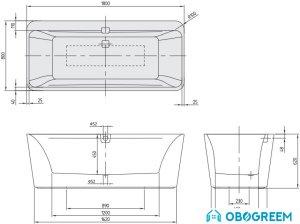Ванна Villeroy & Boch Squaro 180x80 UBQ180SQE9W2V