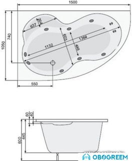 Ванна Poolspa Mistral 160x105 L Economy 1 PHA3Y10SO1C0000